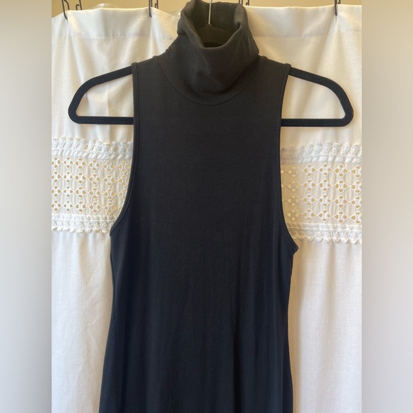 NWOT Zara Turtle Neck Black Dress Ribbed Knit (L) - Picture 5 of 8